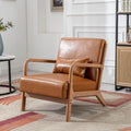 ANJ Mid Century Modern Accent Chair, PU Leather Reading Chair by ANJ