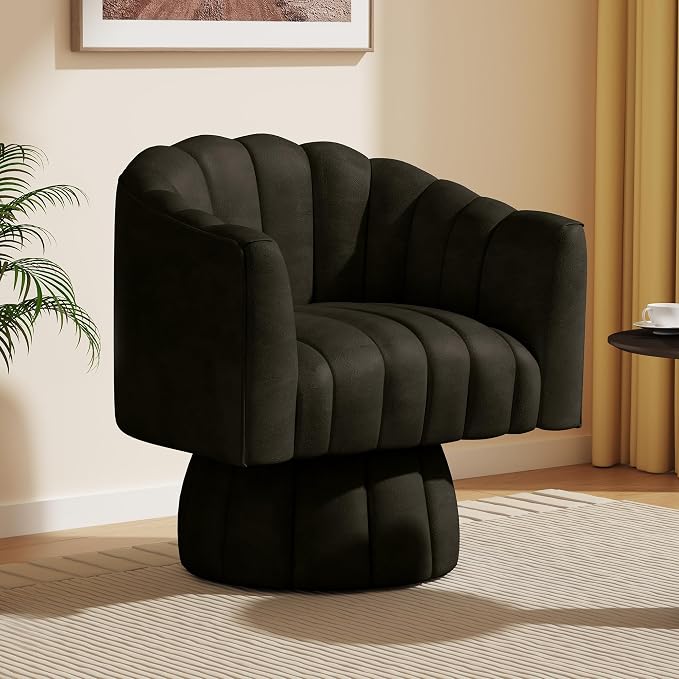 Dewhut Swivel Accent Chair, 360° Swivel Barrel Chair by FocusOnQualityFurniture