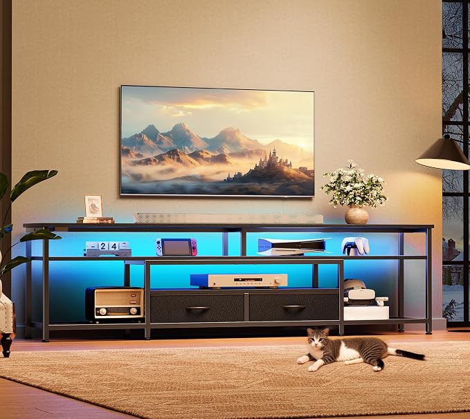 Huuger TV Stand for 75 80 Inch TV, Entertainment Center - Image 8