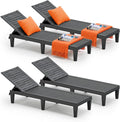 Outdoor Chaise Lounge Chairs Set of 4, 5-Position Adjustable Heavy Duty Tanning by NBYSGO