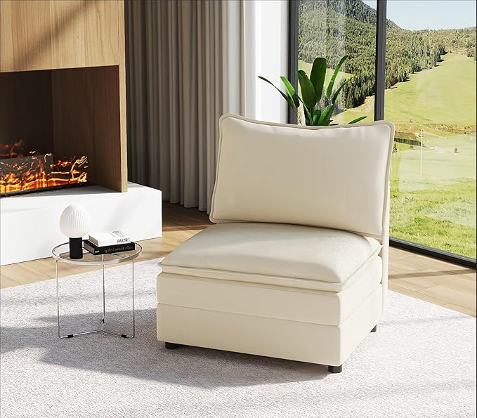 Vesgantti 40" Single Seat Sofa, Comfy Cloud Couch Deep Seat Upholstered Couch by Vesgantti