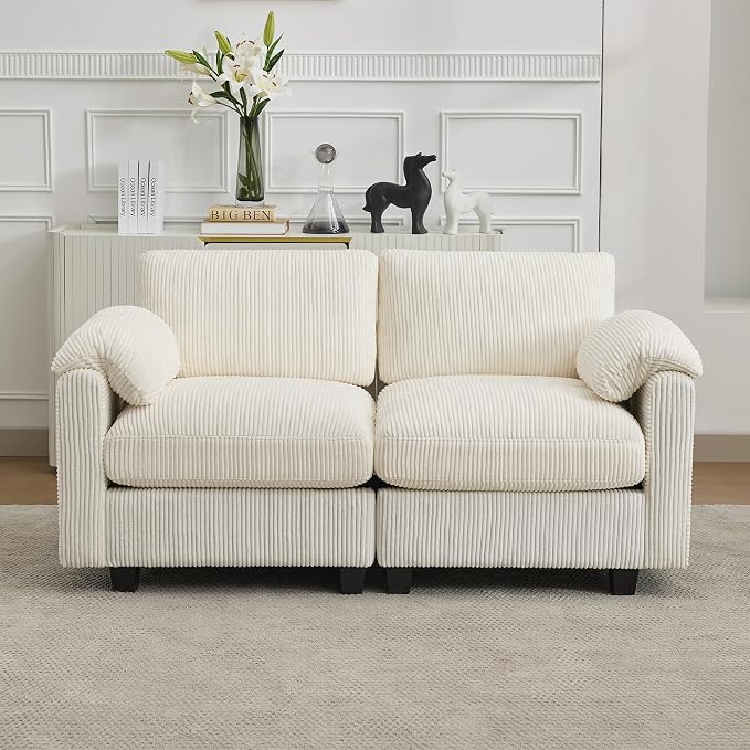 61'' Modular Loveseat Sofa, Extra Deep Seat Cloud Couch by HATPPTO