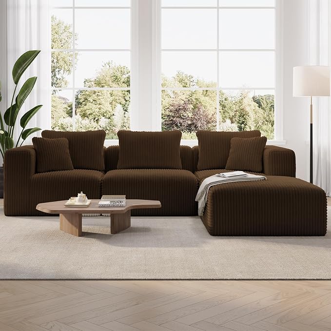 Novilla 106" Modular Sectional Sofa, Modern Cloud Sectional Couch by Novilla
