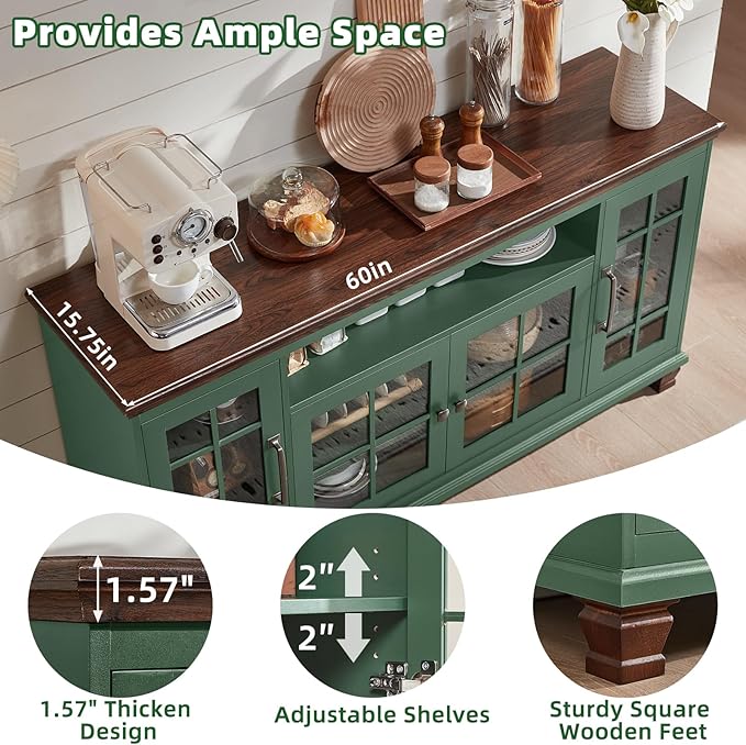 SAVOR LIFE Large Sideboard Buffet Cabinet - Image 6