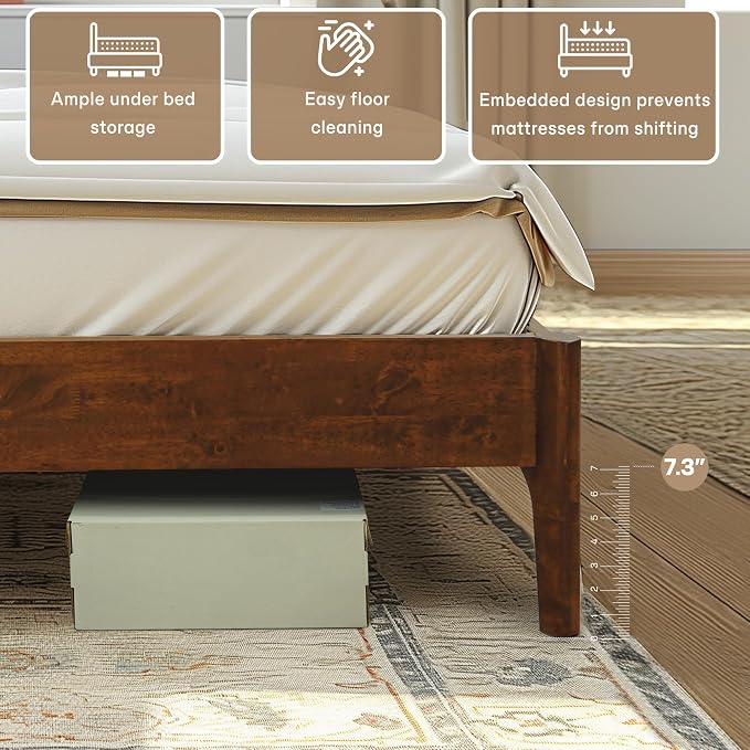 Acacia Haven King Size Bed Frame and Headboard, King Size Platform Bed Frame - Image 7