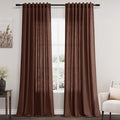 Nanspring Rustic Brown Linen Curtains 108 Inches Long by Nanspring