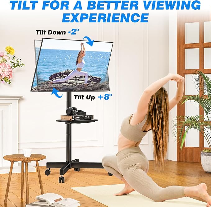 Rfiver Mobile TV Stand for 23-65 Inch LCD LED Flat/Curved Panel Screen TVs up - Image 4