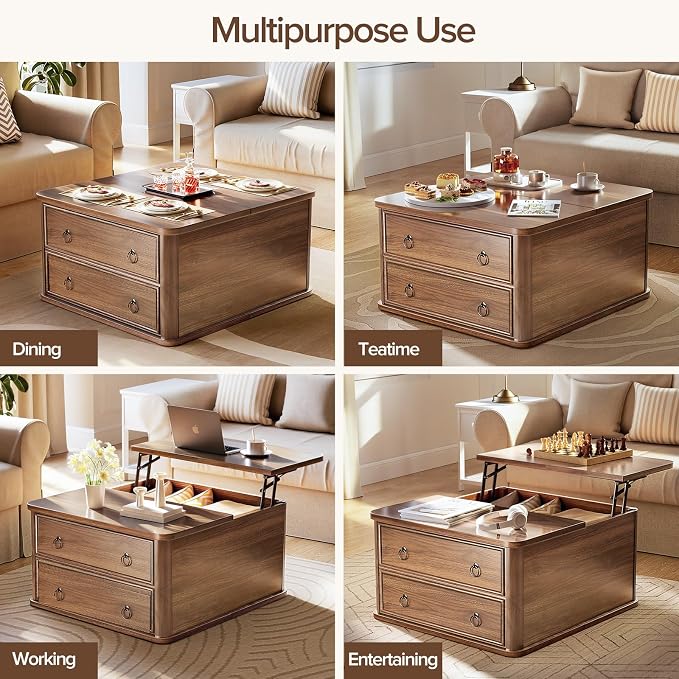 Memobarco 31.5" Lift Top Coffee Table - Image 7