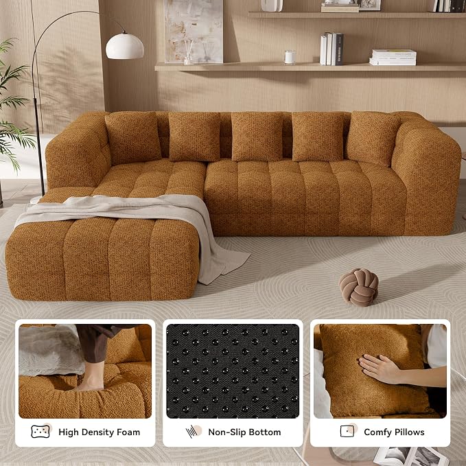 107" Boneless Couch with L - Image 3