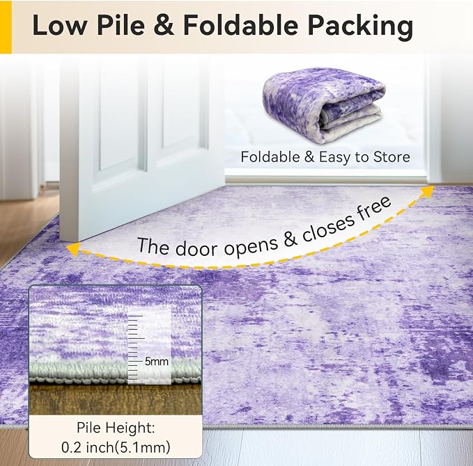 Washable Area Rugs 2'x3' Non-Slip Modern Abstract Soft - Image 6