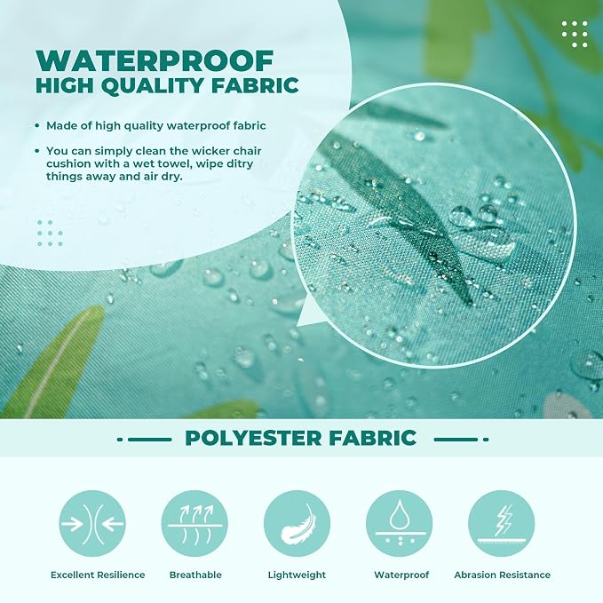 DANGHOOGY Wicker Chair Cushions, Waterproof Outdoor Loveseat Cushions - Image 4