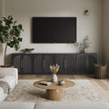 Belleze 4-Piece Modular TV Stand Set -Fluted Entertainment Center by BELLEZE