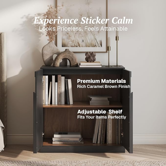 BELLEZE Bijou 31.5" Modern Wood Storage Cabinet - Image 4