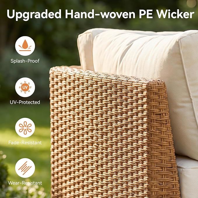 Aoxun 7-Piece Patio Furniture Set, Wicker Outdoor Furniture - Image 7