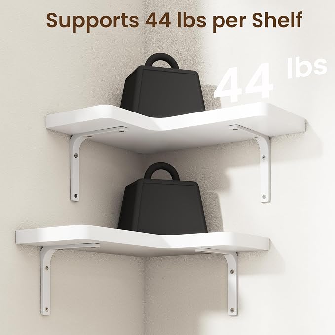 Venusmiles Corner Floating Shelves Set of 4, Wall Mounted L-Shaped Storage - Image 5