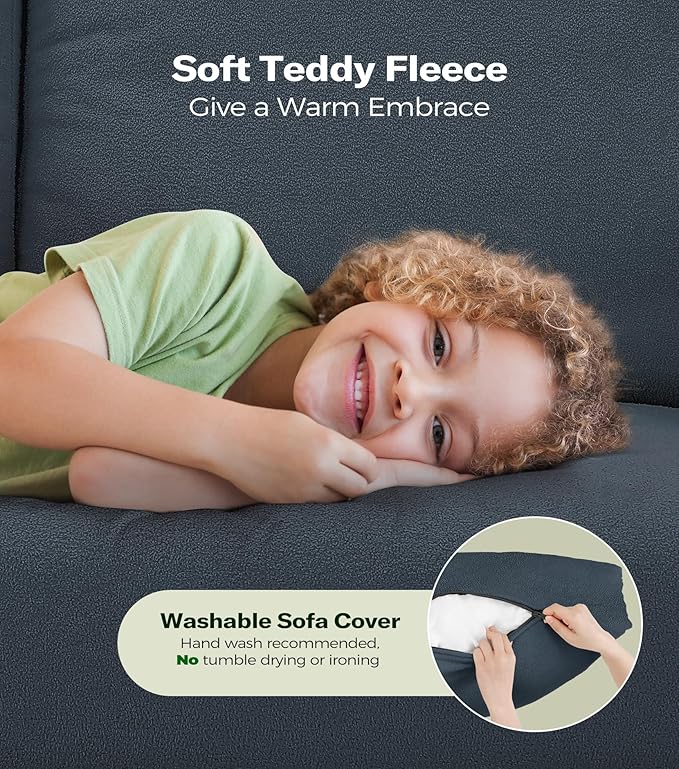 Welzona 83" Couches for Living Room, Teddy Sofa Couch - Image 6