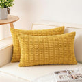 Pack of 2 Corduroy Decorative Throw Pillow Covers 12x24 Inch Soft Striped by Unknown