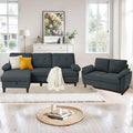 84" Convertible Sectional Sofa Set, 3 Seat L Shaped Couch by soscana