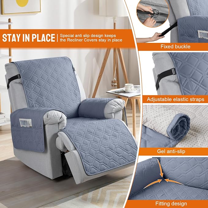 VANSOFY 100% Waterproof Recliner Chair Covers, Recliner Cover Non-Slip Dog - Image 3