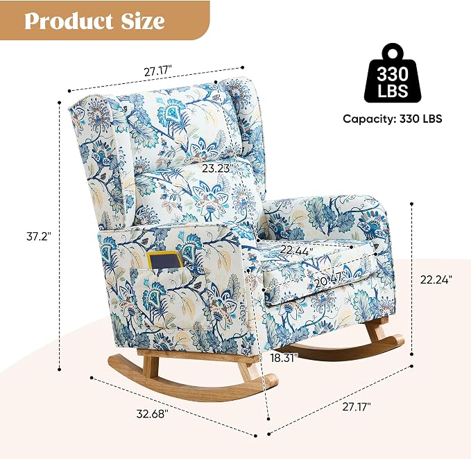 HCHAIRH Nursery Rocking Chairs, Rocking Chair Nursery - Image 2