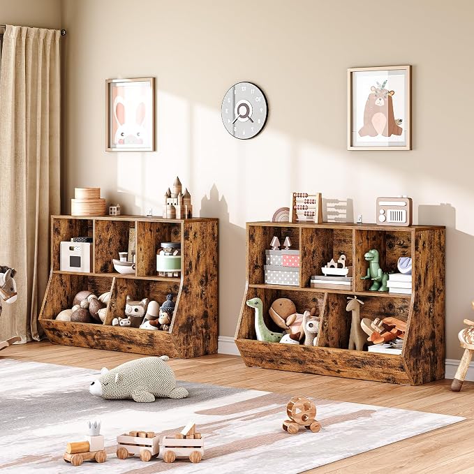 HOOBRO Kids Bookshelf, Bookcase Footboard, Toy Storage Cubby, Children's Toy - Image 4