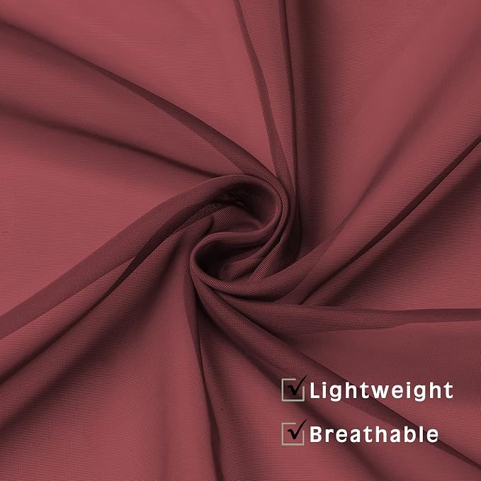 OWENIE Burgundy Red Sheer Curtains 72 Inches Long 2 Panels Set, Transparent - Image 7
