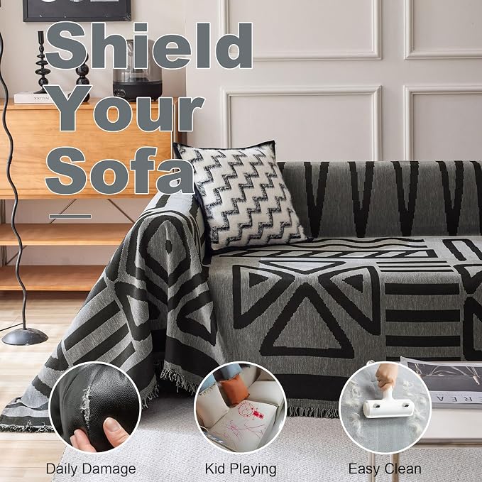 VClife Boho Sofa Covers for Dog, XXL Couch Protector for 3-4 Cushion Couch Sofa - Image 7