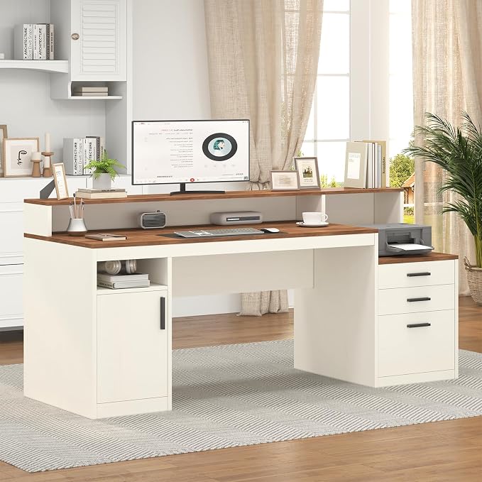 YOMILUVE 65 Inch Computer Desk - Image 8