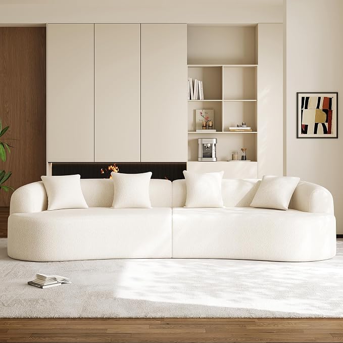 131" Oversized Sectional Sofa for Living Room, Modern Luxury Plush Chenille - Image 3