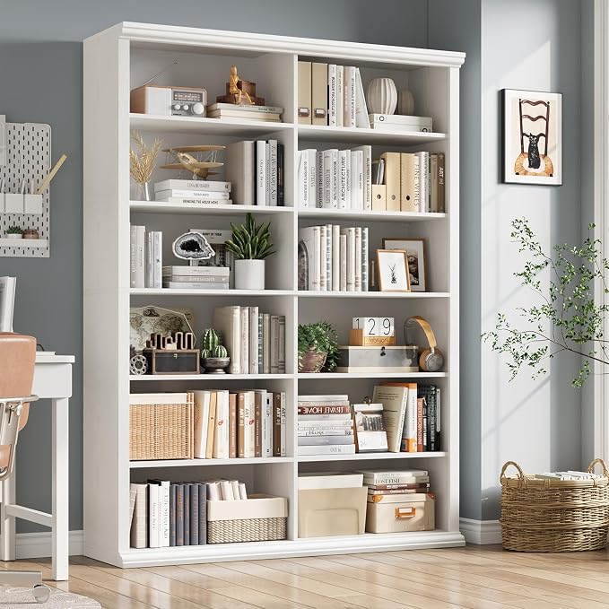 Rresyet 71.8" L *47.2“W Wooden Bookcase and Bookshelf – Extra Large Bookshelf - Image 3