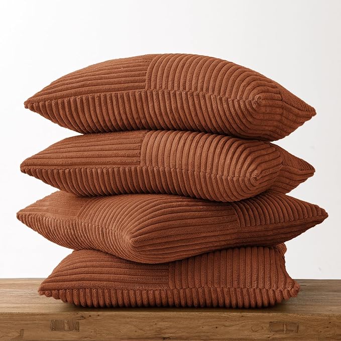 MIULEE Boho Farmhouse Rust Decorative Throw Pillow Covers 20x20 Inch 4 Packs - Image 7