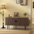 55''W Walnut Cabinet with Storage, Media Console, Tambour TV Stand, Television by FiveWillowise