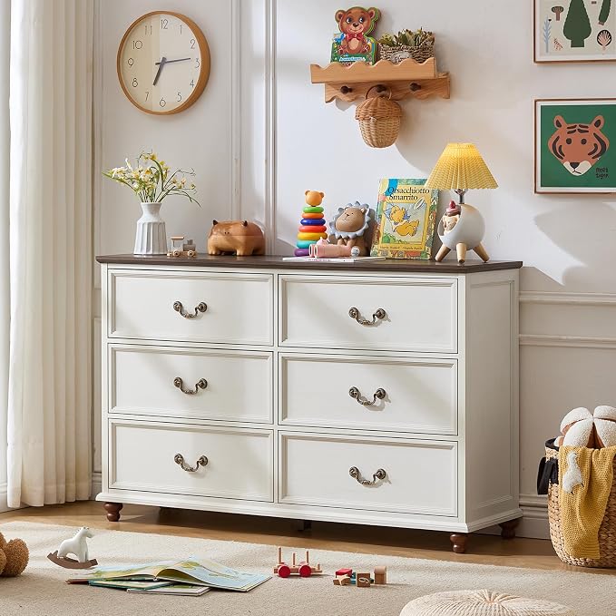 Joaxswe Farmhouse 6 Drawers Dresser - Image 7
