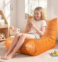 Hobestluk Small Bean Bag Chair Waterproof Leather Beanbag Lazy Floor Sofa Bean by YourHomeDeservesMore