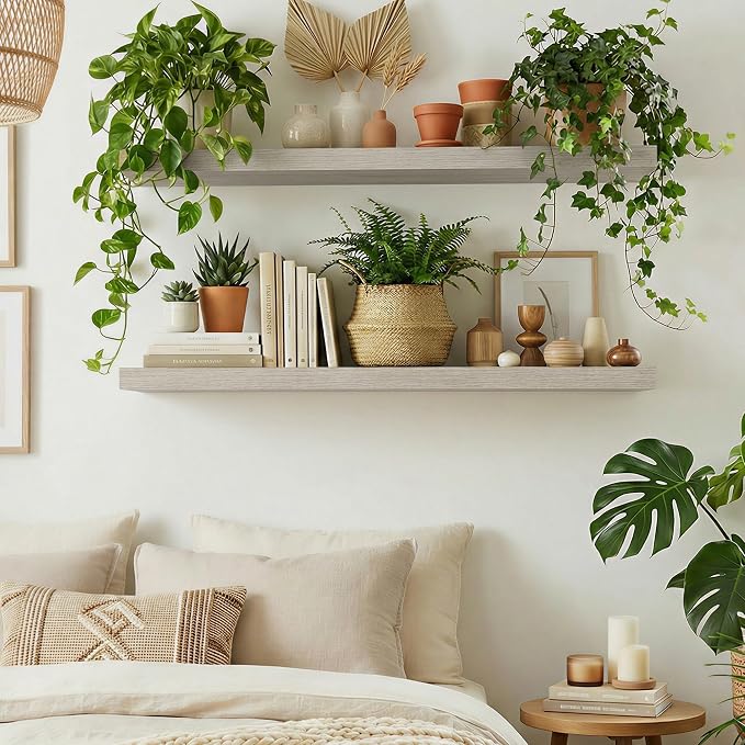 Dreamland 48 inch Floating Shelves, Rustic Wood Floating Wall Shelf - Image 3
