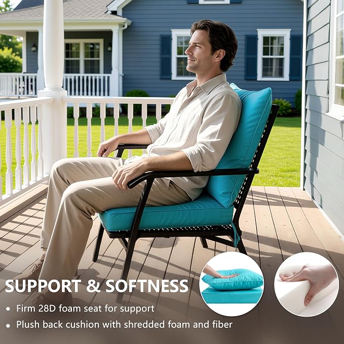 24x24 Inch Outdoor Chair Cushions Set of 4, Patio Furniture Cushions - Image 4