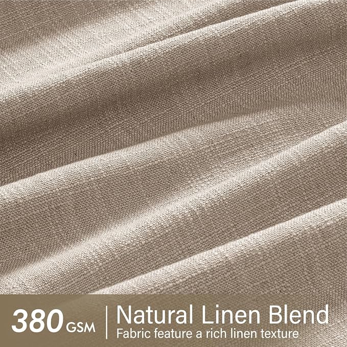 MIULEE Pinch Pleated Thick Linen Curtains 108 Inches Long 2 Panels - Image 4