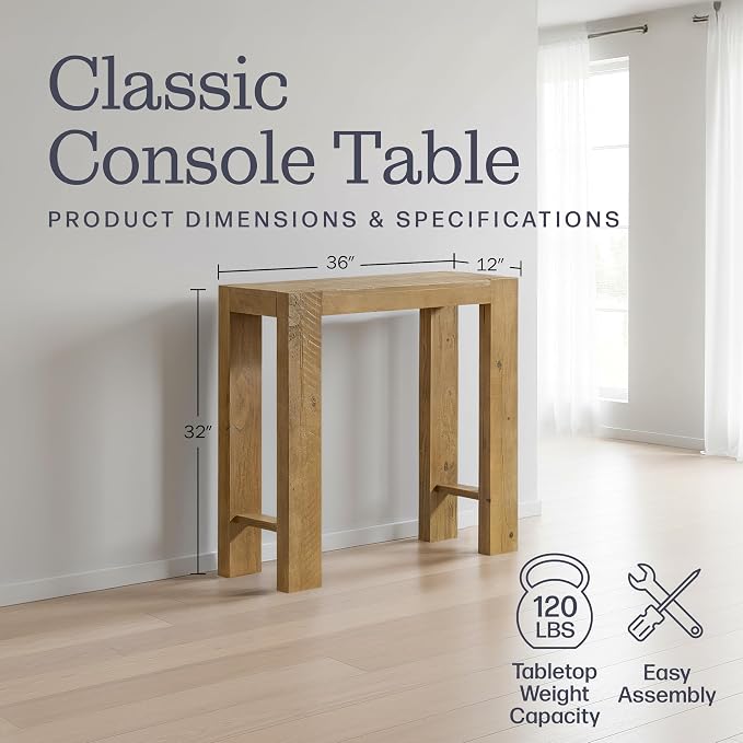 Alaterre Furniture Classic Solid Wood Console Table - Image 2