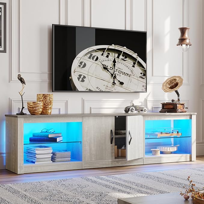 Bestier 70 Inch Led TV Stand for 75 Inch TV Large Entertainment Center Gaming - Image 9
