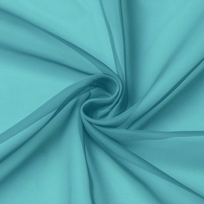 Kitchen Curtains 24 Inch Length Tier 2 Pieces, Turquoise Sheer Curtain Solid - Image 9