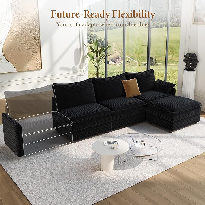 Vesgantti 108" Modular Sectional Sofa, Comfy Cloud Couch - Image 8