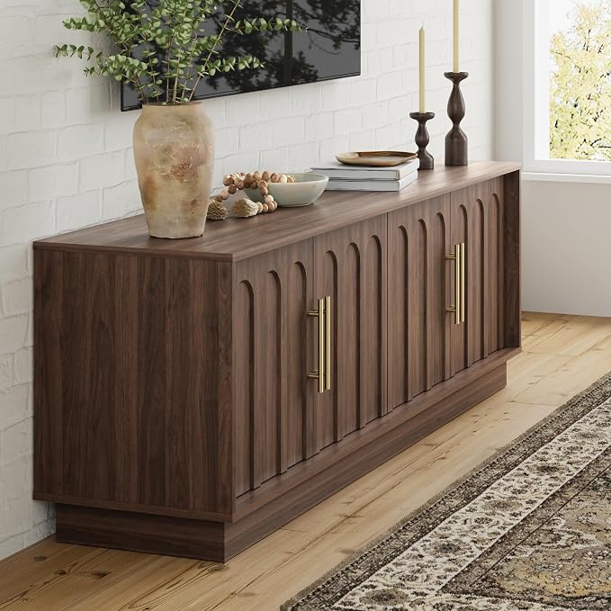 FORTUNETEC TV Stand for 75 Inch TV, Mid Century Modern TV Stand - Image 8