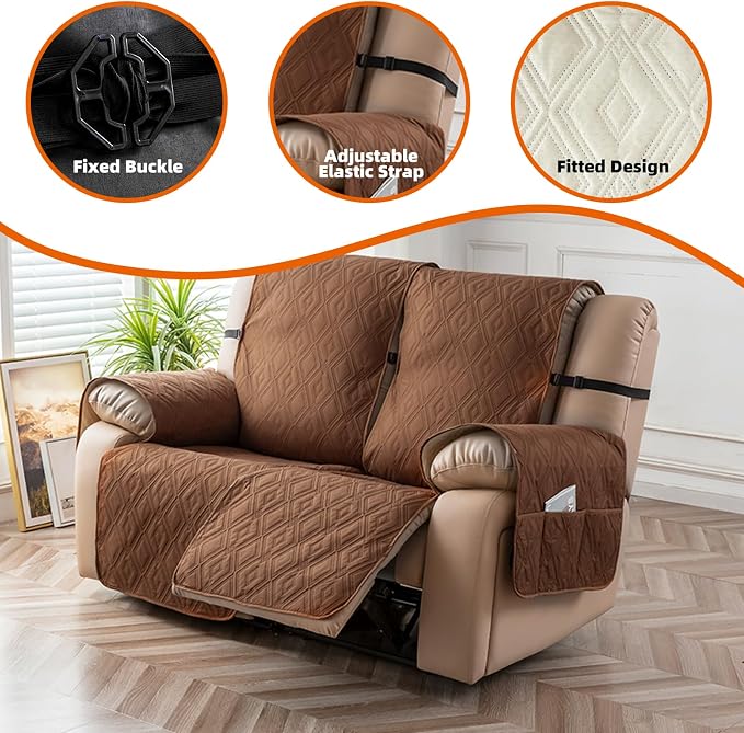 Genina Waterproof Loveseat Recliner Cover Non-Slip, Sofa Cover - Image 7