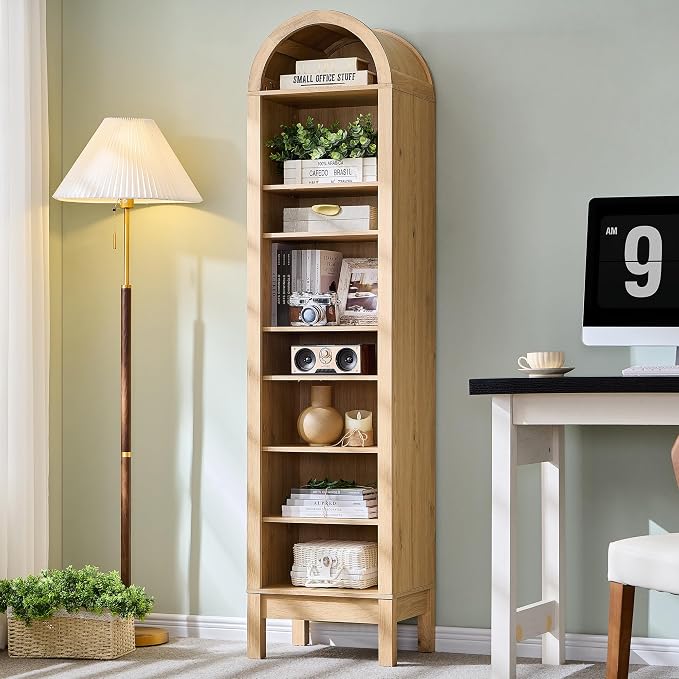 IFGET 71" Tall Arched Bookshelf, 8 Tiers Arch Bookcase by IFGETEnrichYourLivingSpace