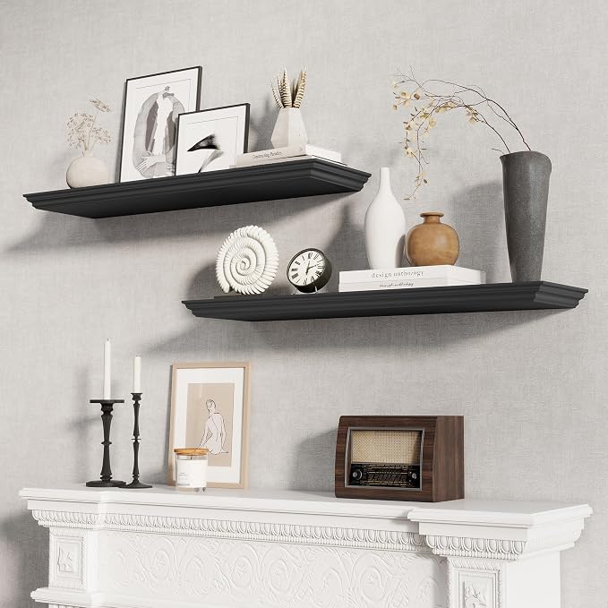 Fun Memories Floating Shelves 36 Inch Long, 9.3 Inch Deep Classic Crown Molding - Image 2