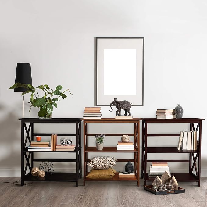 Montego 3-Shelf Bookcase-Walnut - Image 5