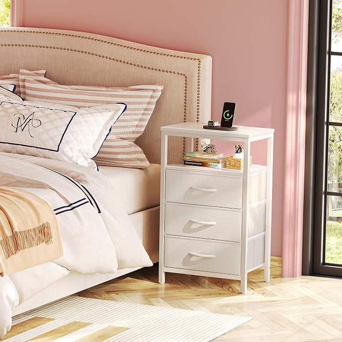 Huuger Nightstands Set of 2, 27.6 Inch End Tables - Image 2