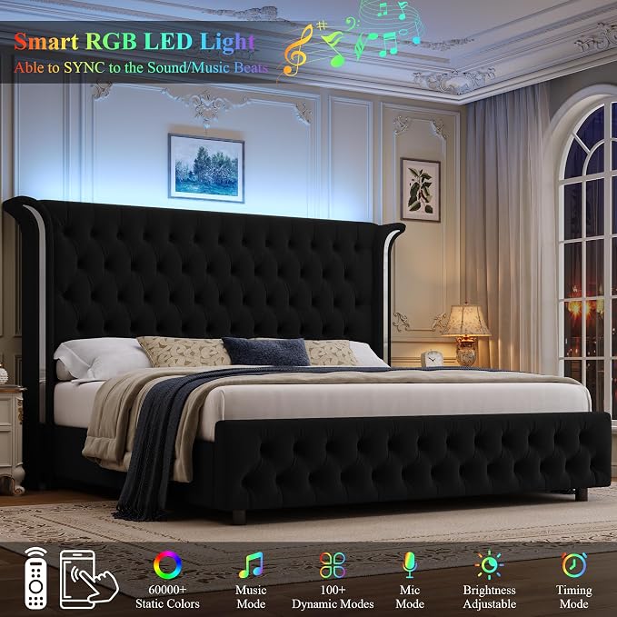 Keyluv Full Smart LED Bed Frame - Image 4