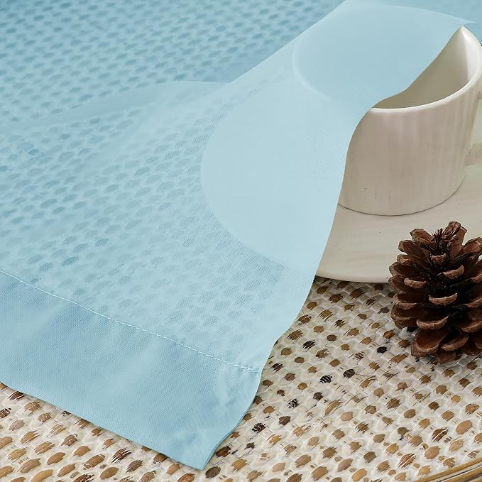 Aiyufeng 2 Pack: Basic Sky Blue Sheer Curtain Drapes 45 Inch Length 2 Panels - Image 3