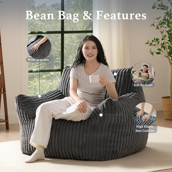 Giant Plush Bean Bag Chair for Adults - Image 4